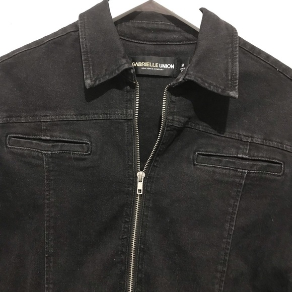 NY&CO Gabrielle Union Black Jean Stretchy Front Zipper Tie Mini M NWT - Picture 4 of 9